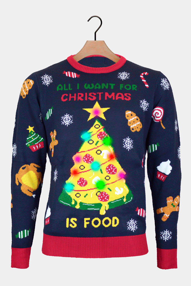 Christmas Food LED light-up Ugly Christmas Sweater