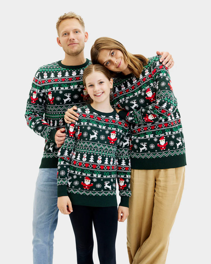 Jolly Green Organic Cotton Couple Ugly Christmas Sweater Family