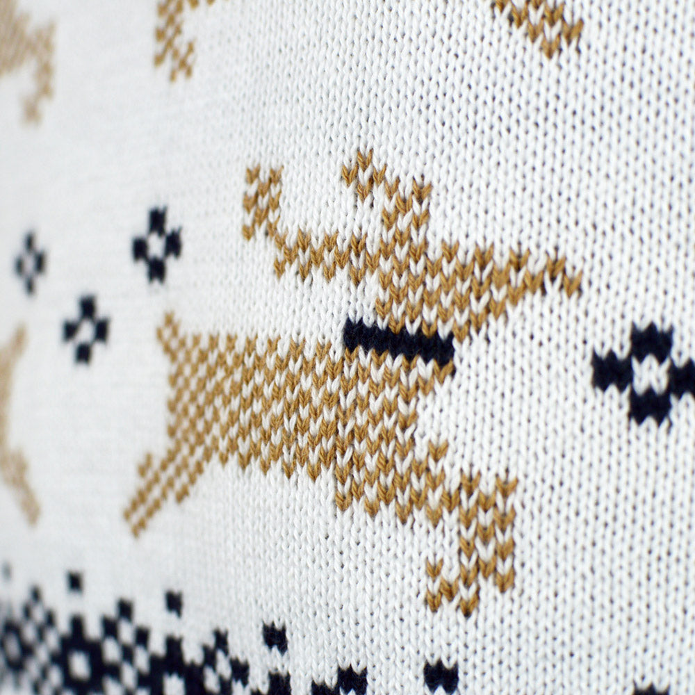 Alaska Classy White Family Ugly Christmas Sweater reindeers