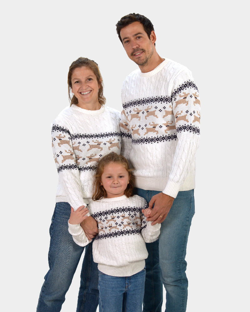 Matching Family Classy White Ugly Christmas Sweater – Alaska