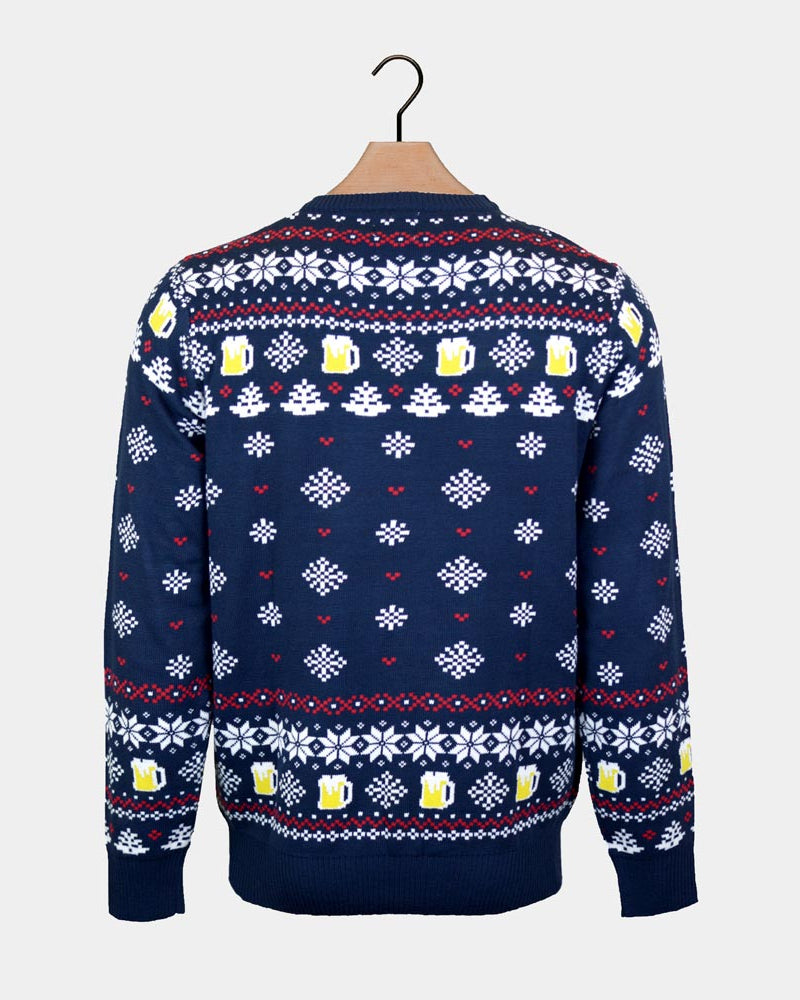 Ugly Christmas Sweater with Beer Pocket 3D back