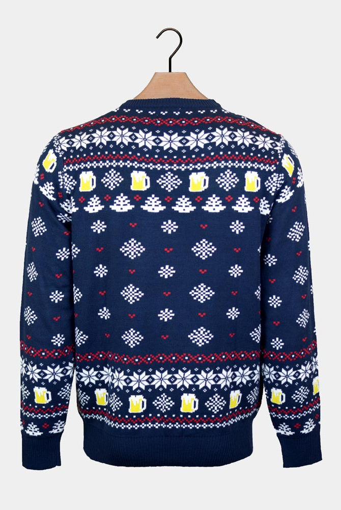Ugly Christmas Sweater with Beer Pocket 3D back