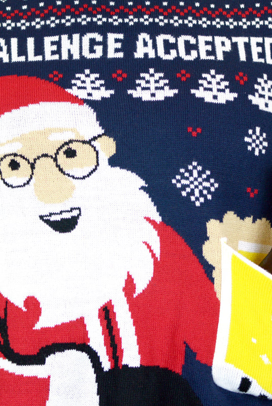 Ugly Christmas Sweater with Beer Pocket 3D detail