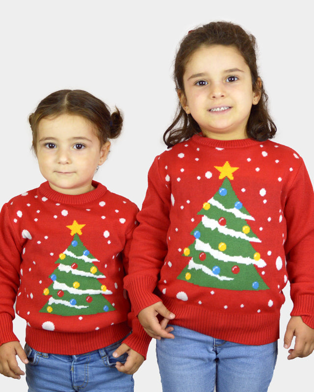 Christmas Tree Red Girls Ugly Christmas Sweater