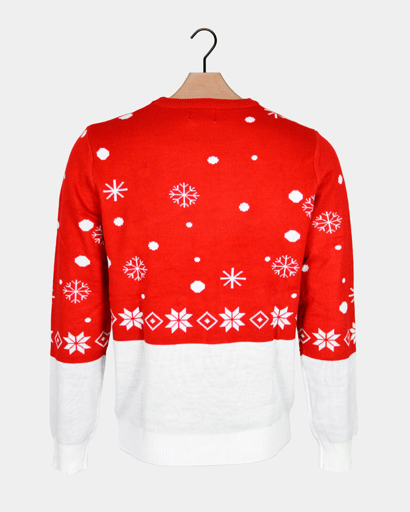 Boys and Girls Ugly Christmas Sweater with Reindeer back Scarf