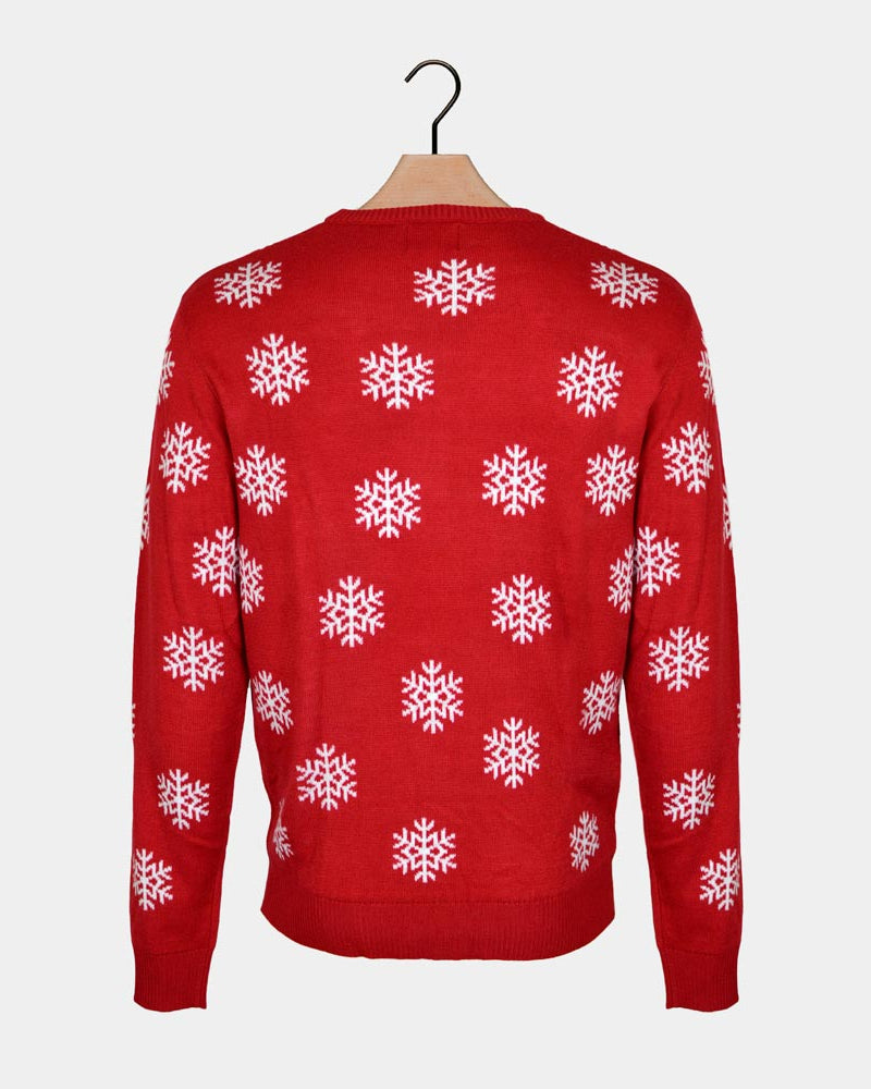 Red Family Ugly Christmas Sweater with Rudolph the Reindeer back