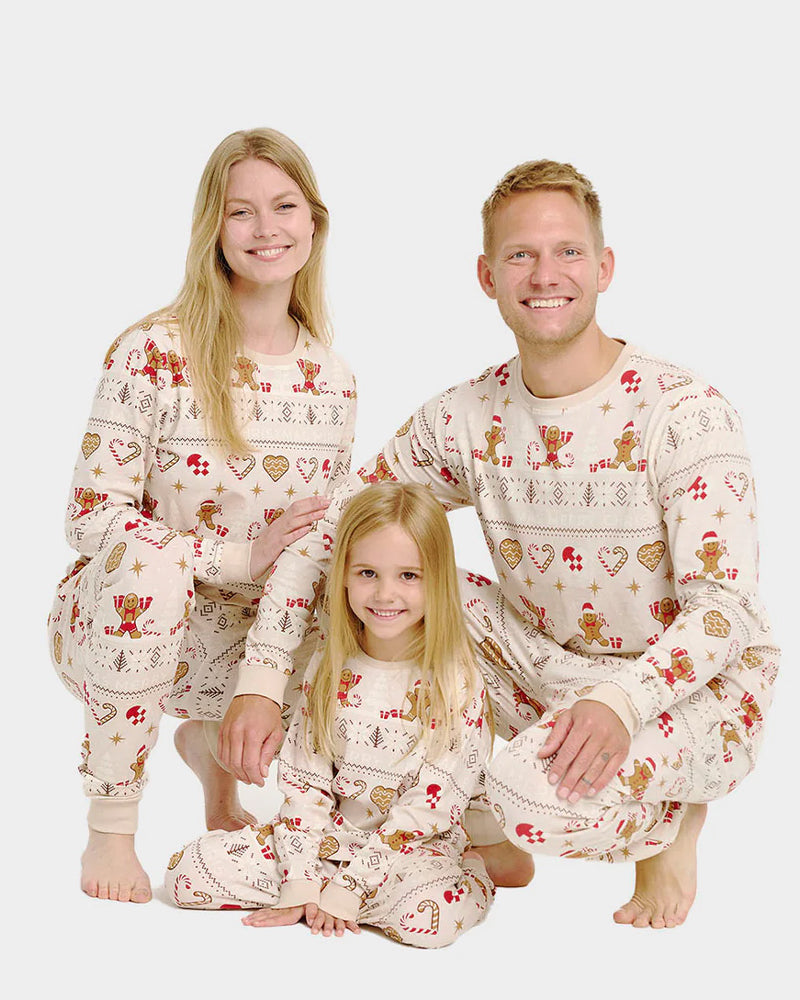 Beige Ugly Christmas Pyjama for Children Gingercookies Family