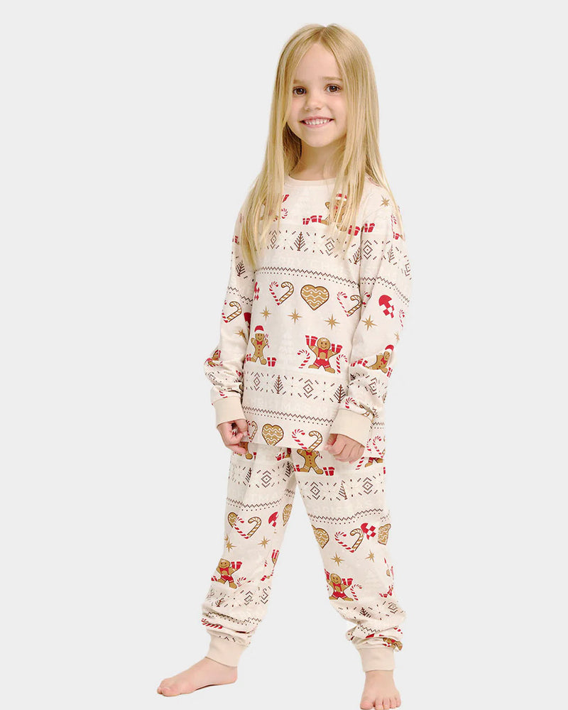 Beige Ugly Christmas Pyjama for Children Gingercookies