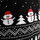 Black Ugly Christmas Sweater with Trees, Snowmen and Santa