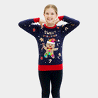 Blue LED light-up Boys and Girls  Ugly Christmas Sweater Ginger Cookie