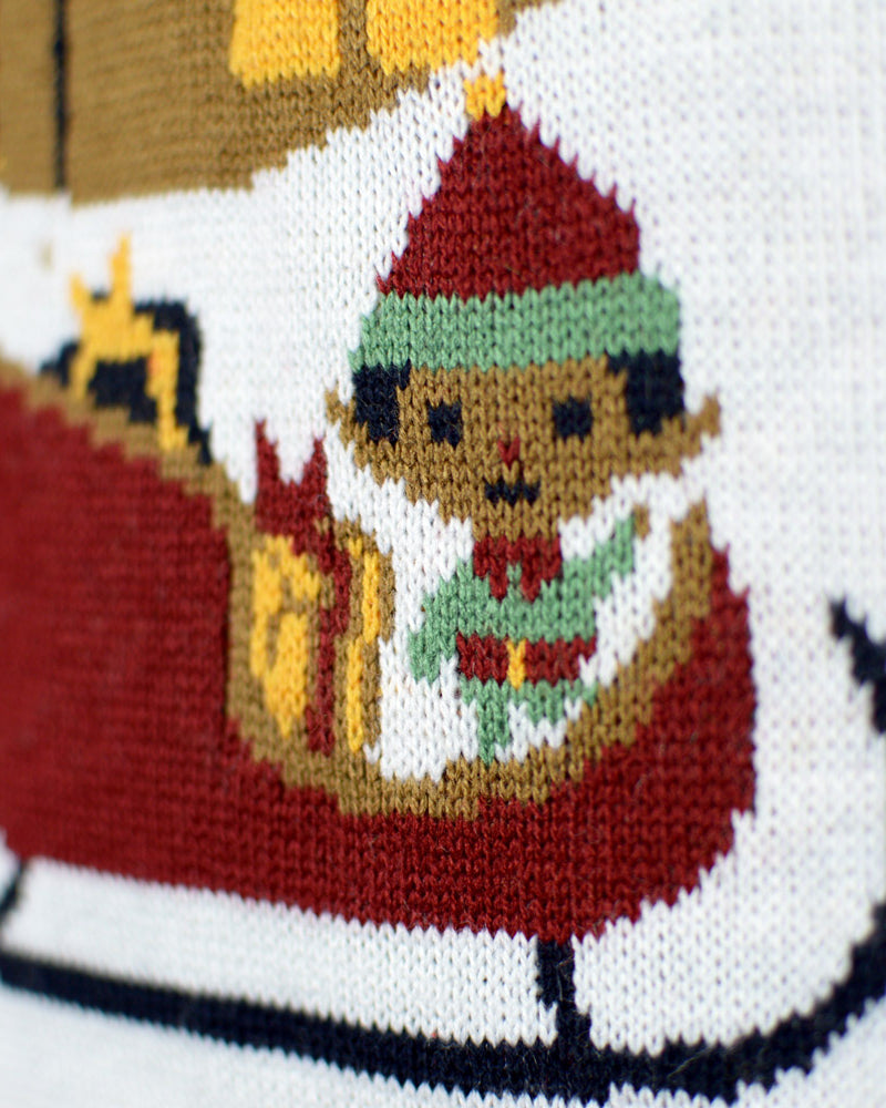 LED light-up Womens Ugly Christmas Sweater Merry Christmas Blue