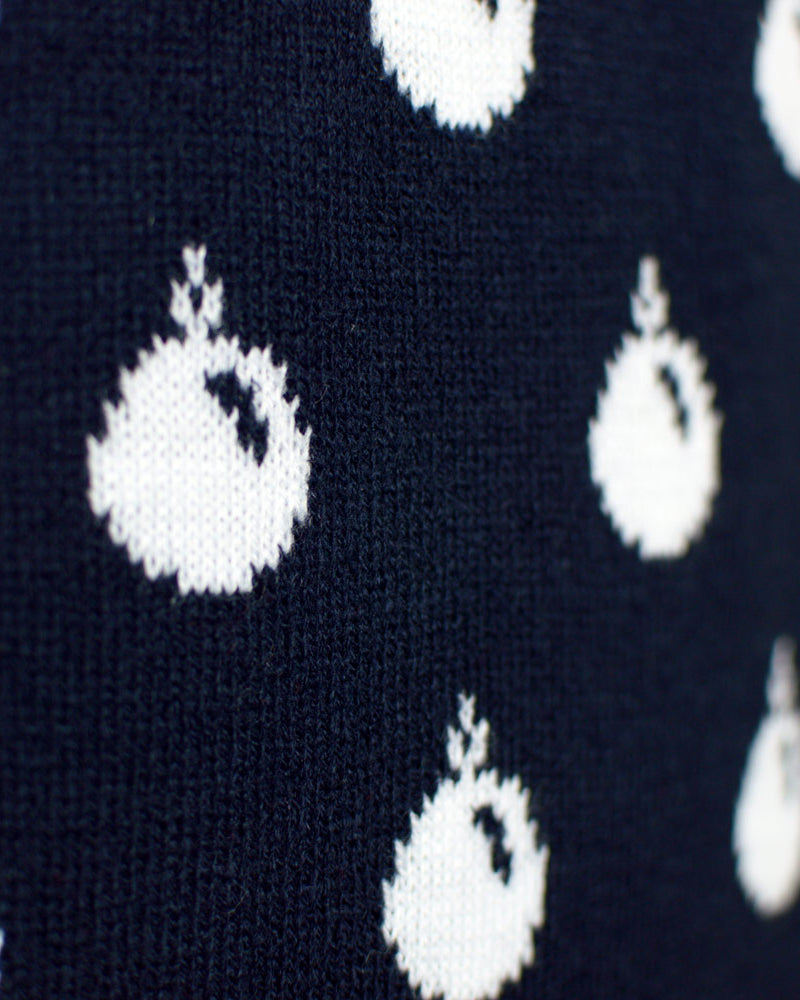 Blue Mens Ugly Christmas Sweater with Reindeers detail Snow