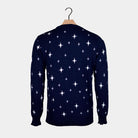 Reindeers, Christmas Tree and Star Blue Couple's Ugly Christmas Sweater