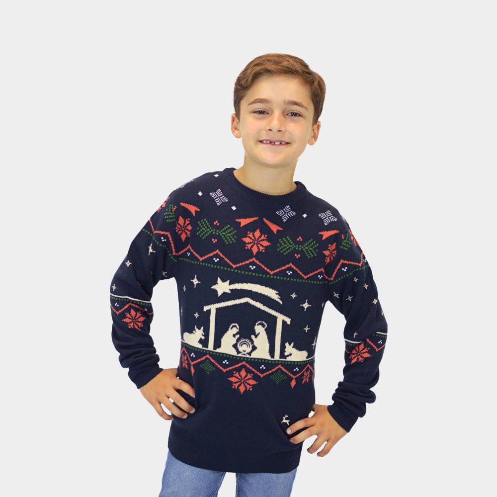Boys Ugly Christmas Sweater Nativity