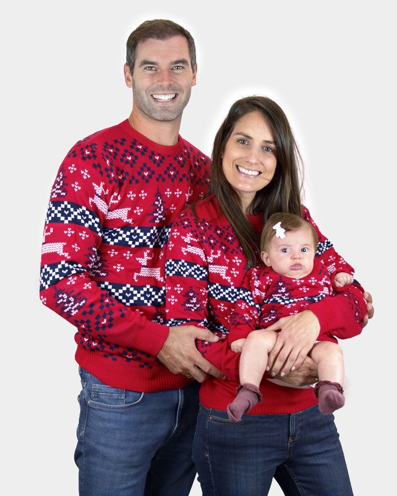 Canada Red Boys and Girls Ugly Christmas Sweater family