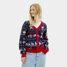 Blue and Red Cardigan Ugly Christmas Sweater Women's