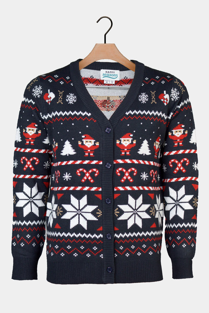 Cardigan Blue Womens Christmas with Polar Stars