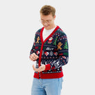 Cardigan Men's Blue and Red Ugly Christmas Sweater