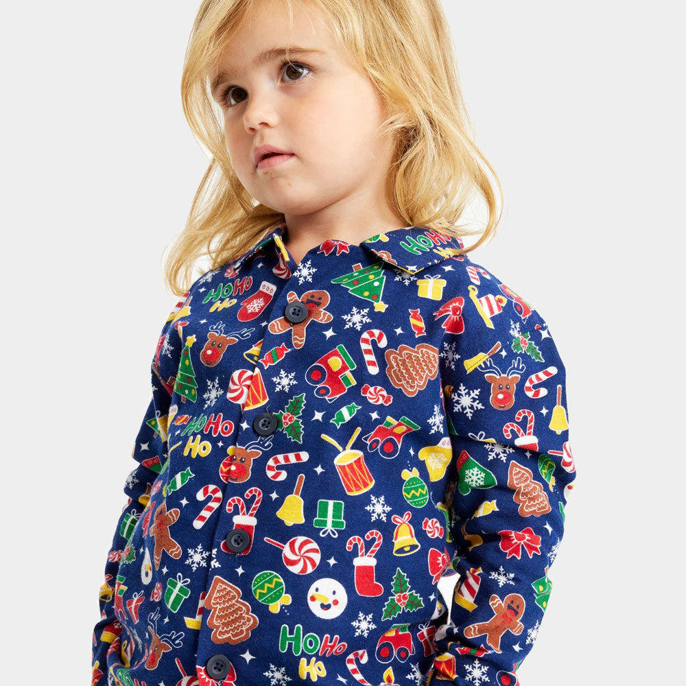 children Blue Christmas Dream Ugly Christmas Pyjama for Family