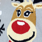 Children detail Grey Organic Cotton Cute Reindeers Ugly Christmas Sweater