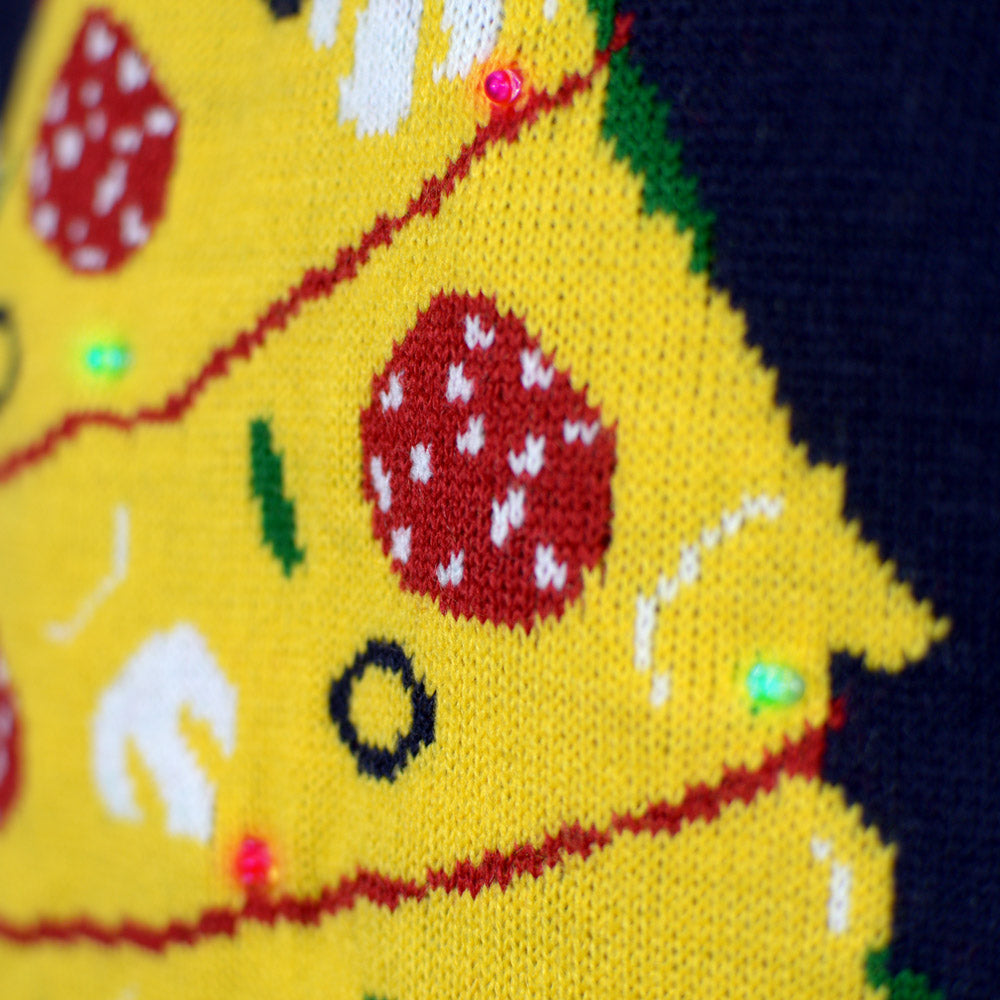 detail Christmas Food LED light-up Men's Ugly Christmas Sweater