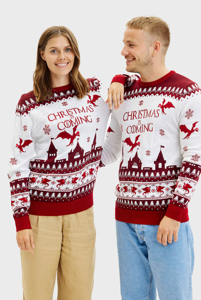 Christmas is Coming mens Womens Ugly Christmas Sweater