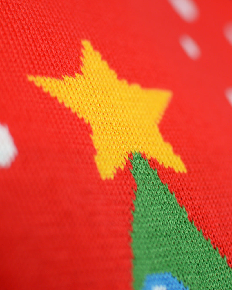 Detail Christmas Tree Couple's Red Ugly Christmas Sweater