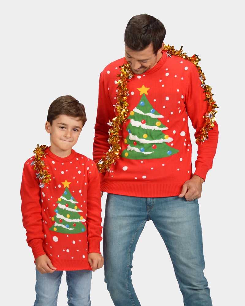 Christmas Tree Mens Family Red Ugly Christmas Sweater