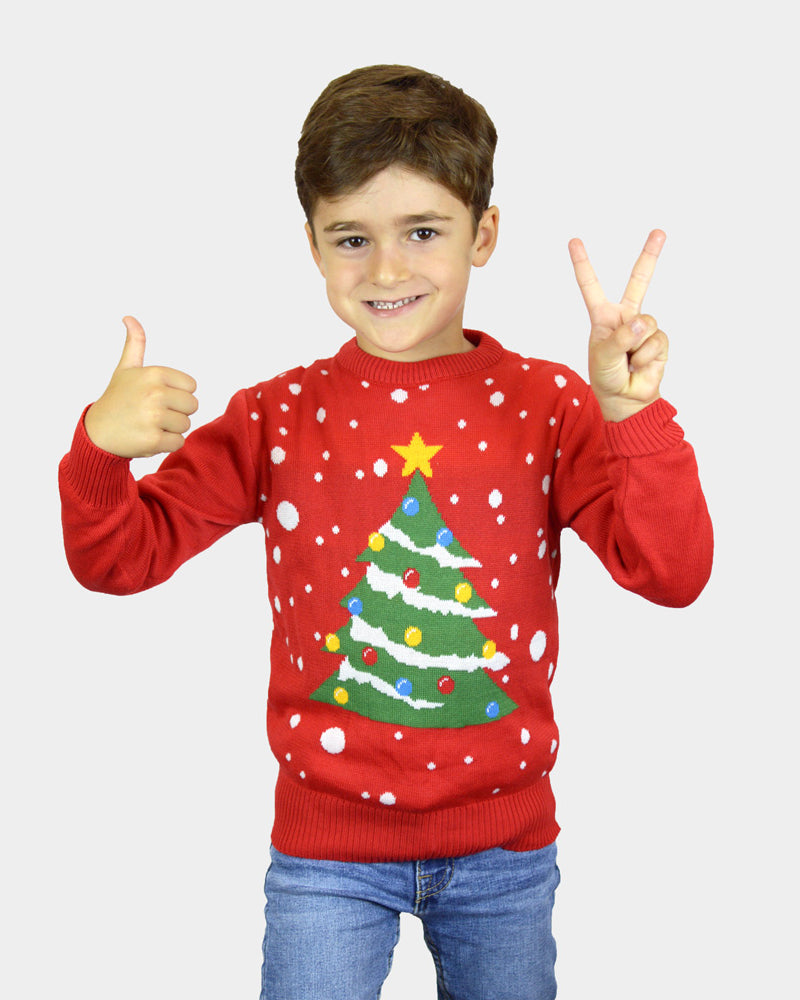 Christmas Tree Childrens Family Red Ugly Christmas Sweater
