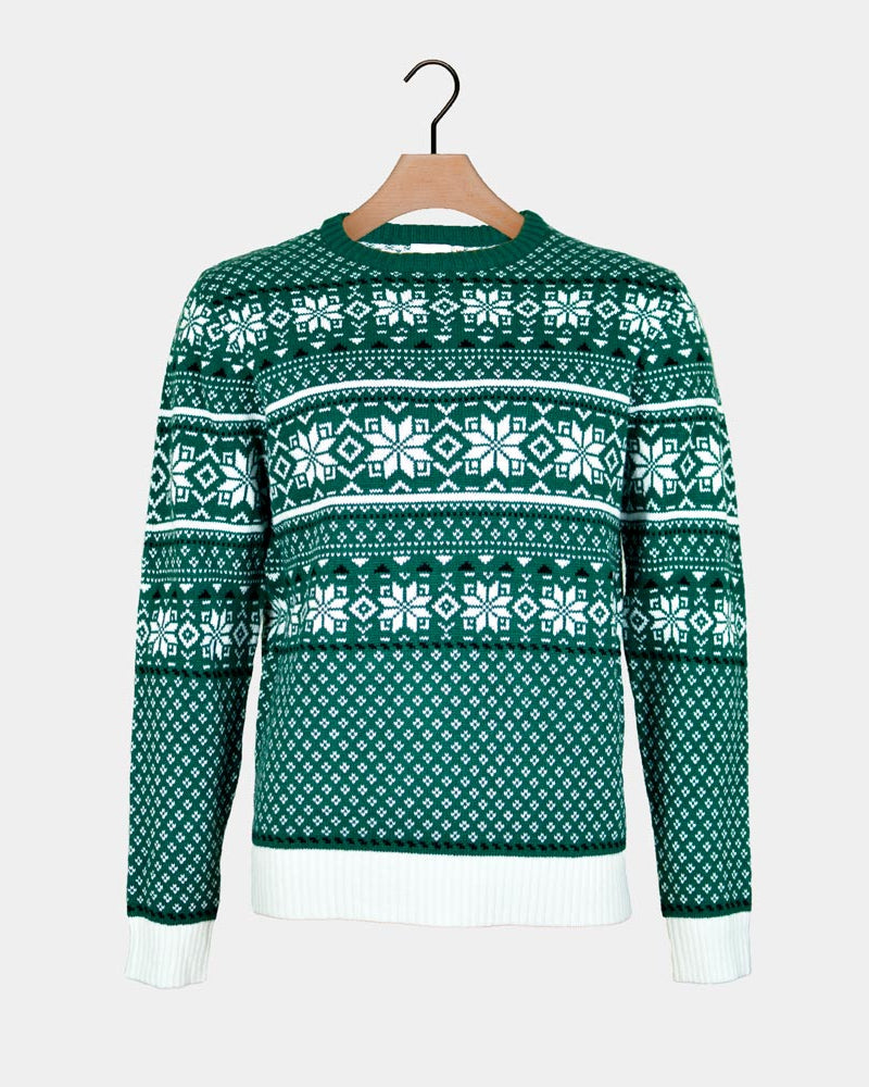 Classy Green White Elegant Men's Ugly Christmas Sweater