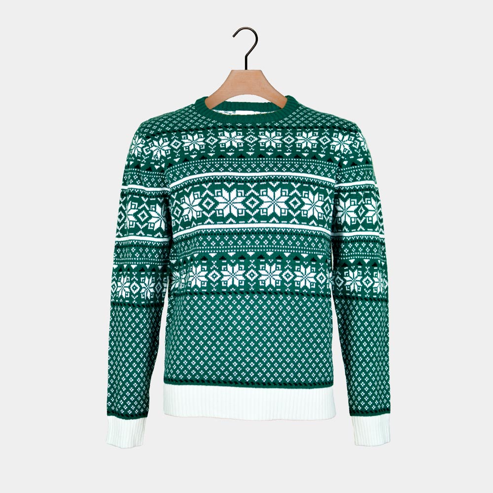 Classy Green White Elegant Men's Ugly Christmas Sweater