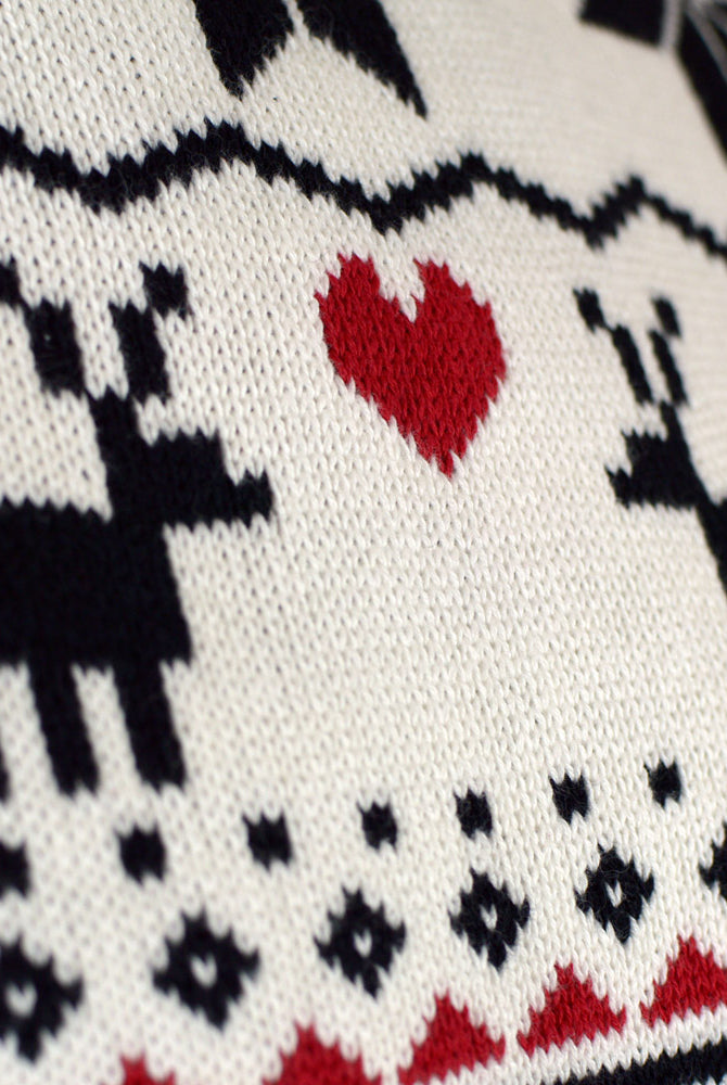 Classy Turtleneck Beige Organic Cotton Couples Detail Ugly Christmas Sweater