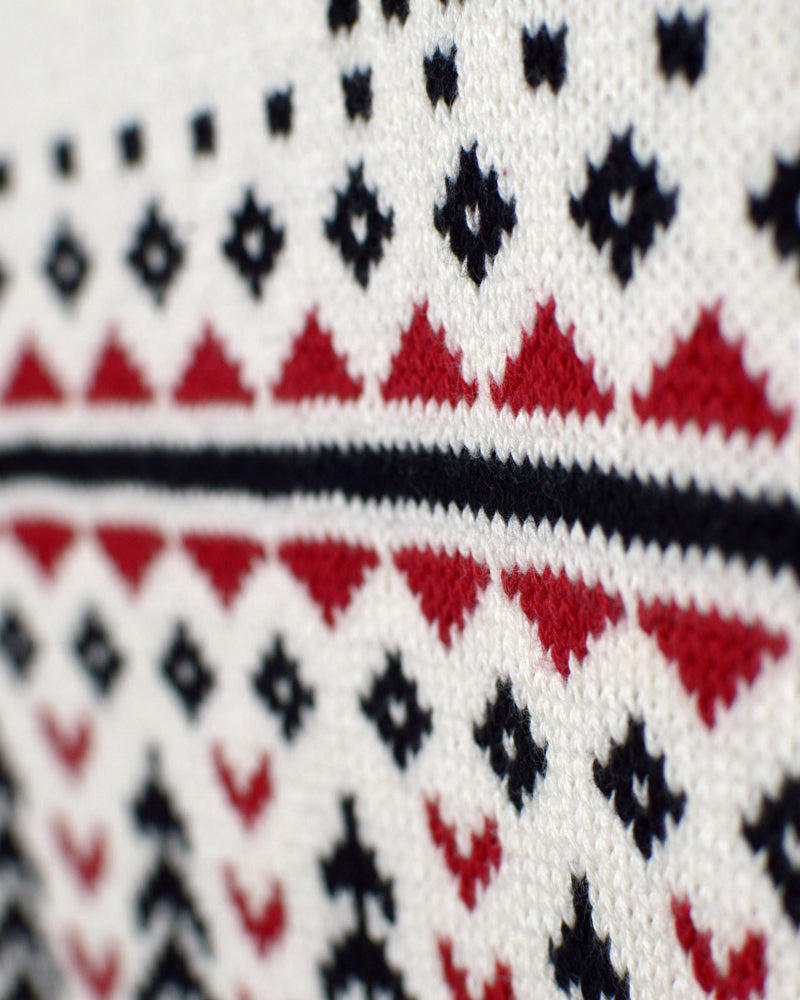 Classy Turtleneck Beige Organic Cotton Couples Ugly Christmas Sweater detail