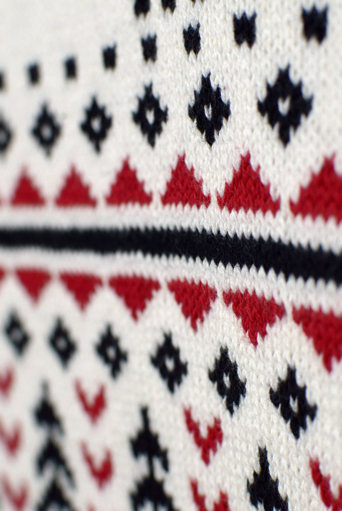 Classy Turtleneck Beige Organic Cotton Couples Ugly Christmas Sweater detail