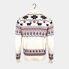 Classy Turtleneck Beige Organic Cotton Women's Ugly Christmas Sweater Back