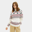 Classy Turtleneck Beige Organic Cotton Women's Ugly Christmas Sweater