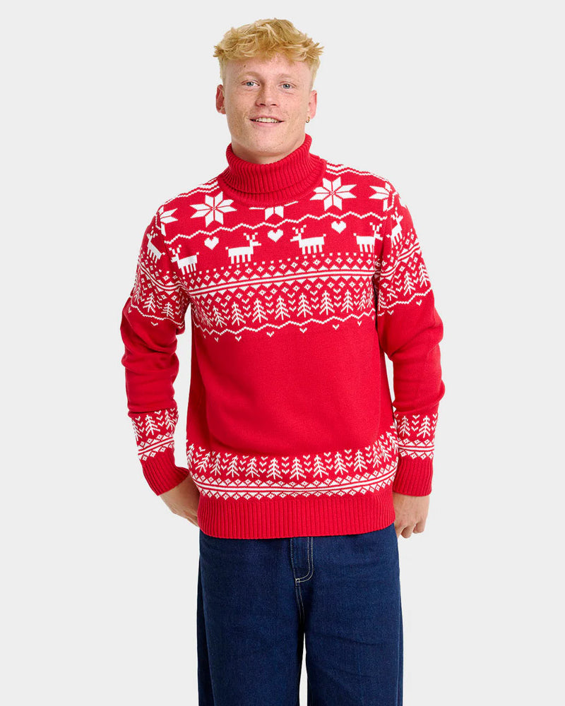 Classy Turtleneck Organic Cotton Couples Ugly Christmas Sweater Greenlandish Men