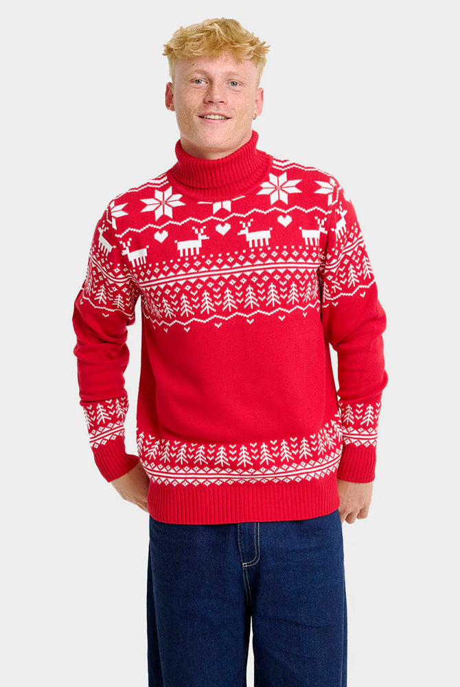 Classy Turtleneck Organic Cotton Couples Ugly Christmas Sweater Greenlandish Men