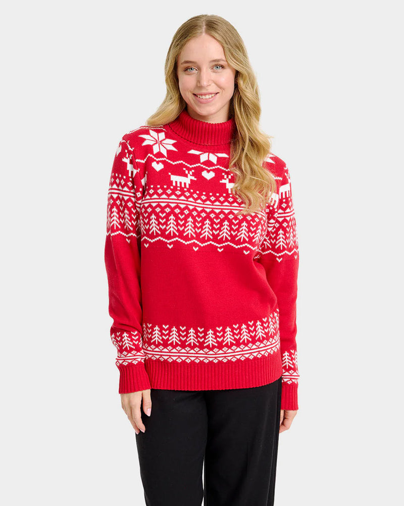 Classy Turtleneck Organic Cotton Couples Ugly Christmas Sweater Greenlandish Women