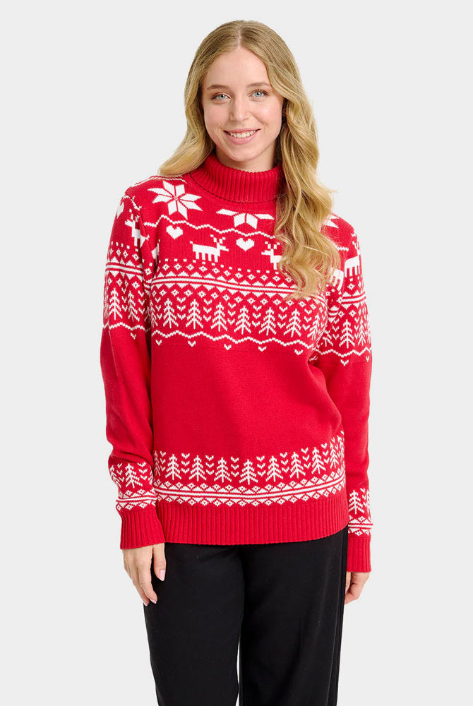 Classy Turtleneck Organic Cotton Couples Ugly Christmas Sweater Greenlandish Women