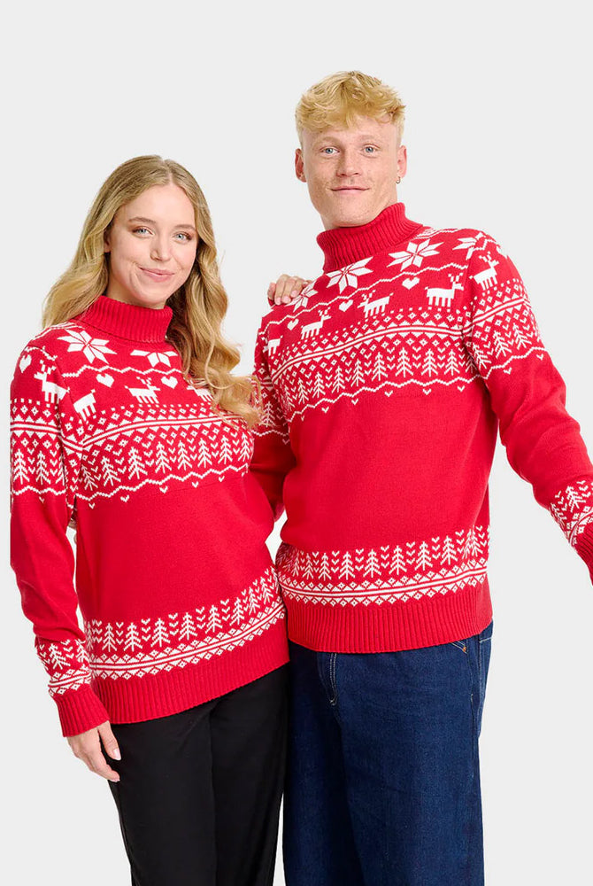 Classy Turtleneck Organic Cotton Couples Ugly Christmas Sweater Greenlandish