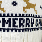 detail Classy White Organic Cotton Men's Ugly Christmas Sweater with Reindeers