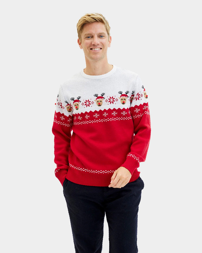 Couple Ugly Christmas Sweater Adorable Reindeer men