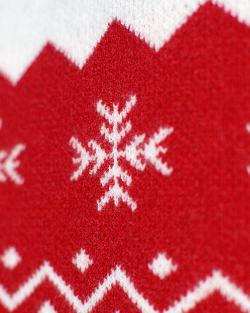Couple Ugly Christmas Sweater Adorable Reindeer red