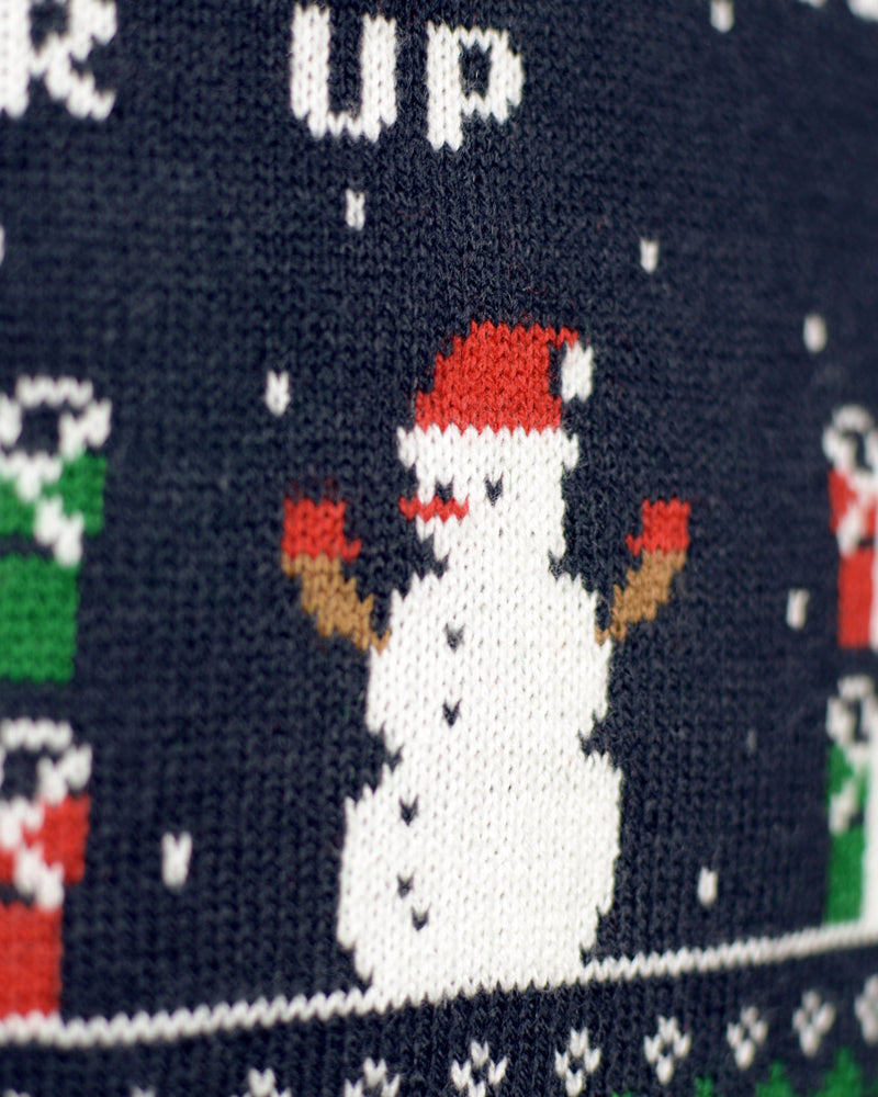 Couples Ugly Christmas Sweater Vintage Gaming Snowman