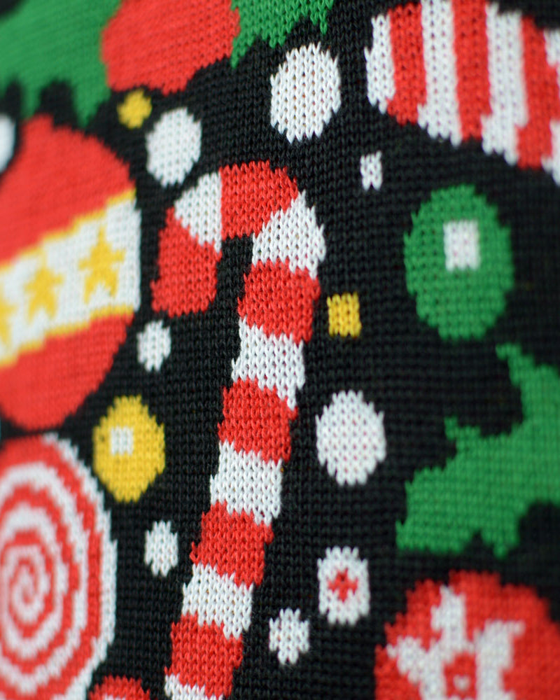 Detail Couple's Black Ugly Christmas Sweater Merry Christmas