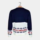 Santa and Rudolph Blue Couple's Ugly Christmas Sweater with