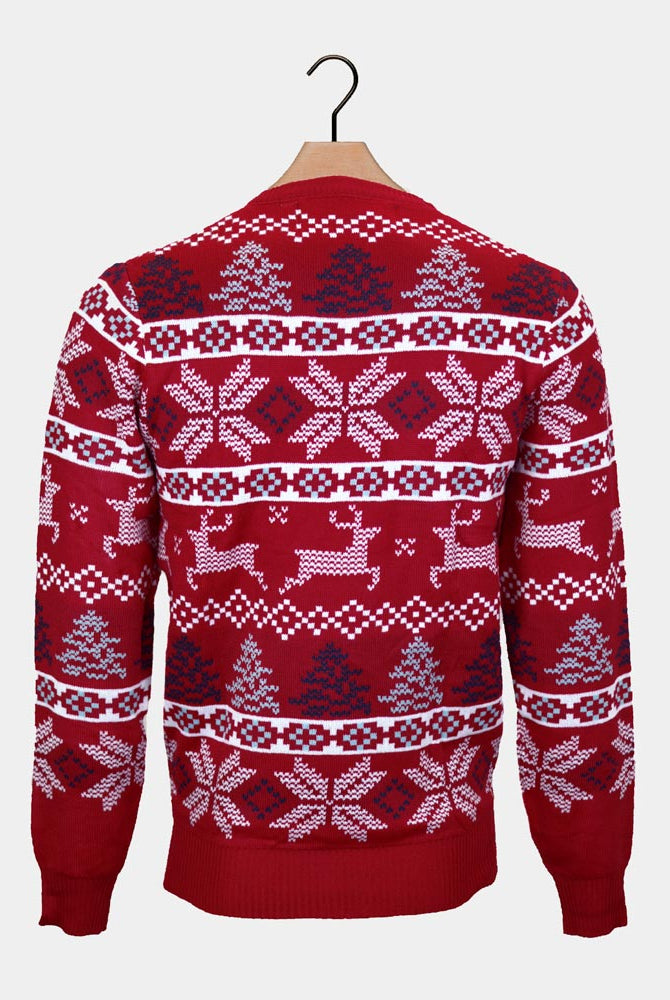 Polar Stars Classic Red Couple's Ugly Christmas Sweater