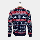 Ugly Christmas Sweater Red and Blue Strips Couple's