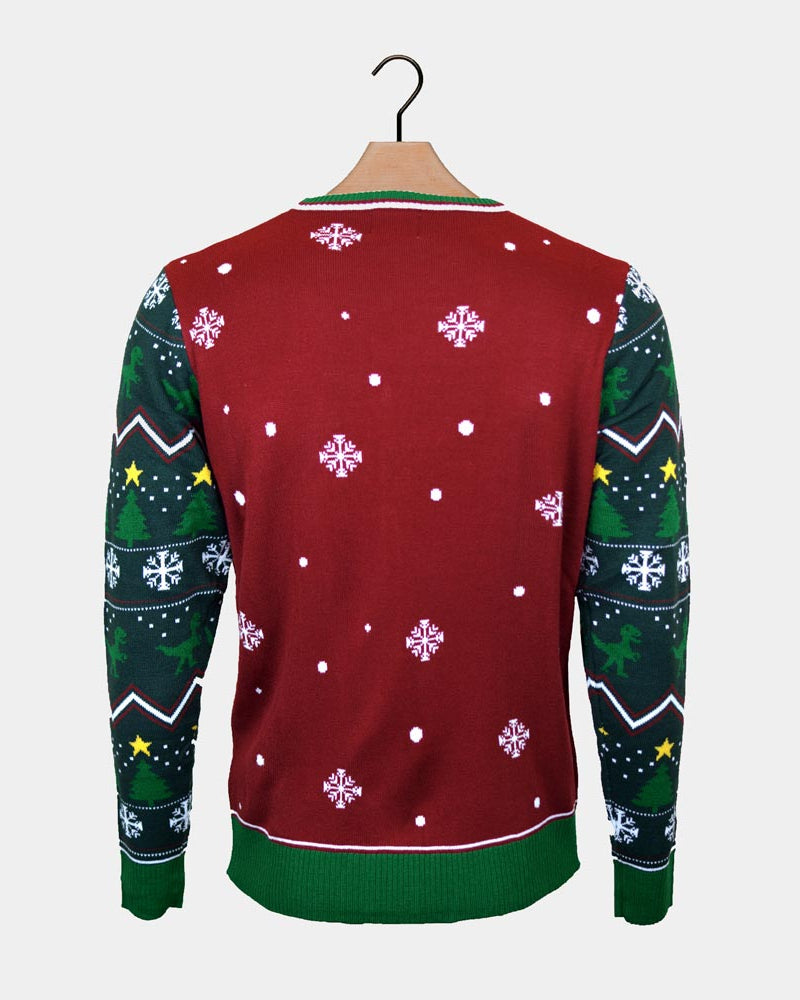 Ugly Christmas Sweater Tree-Rex LED light-up Couple's